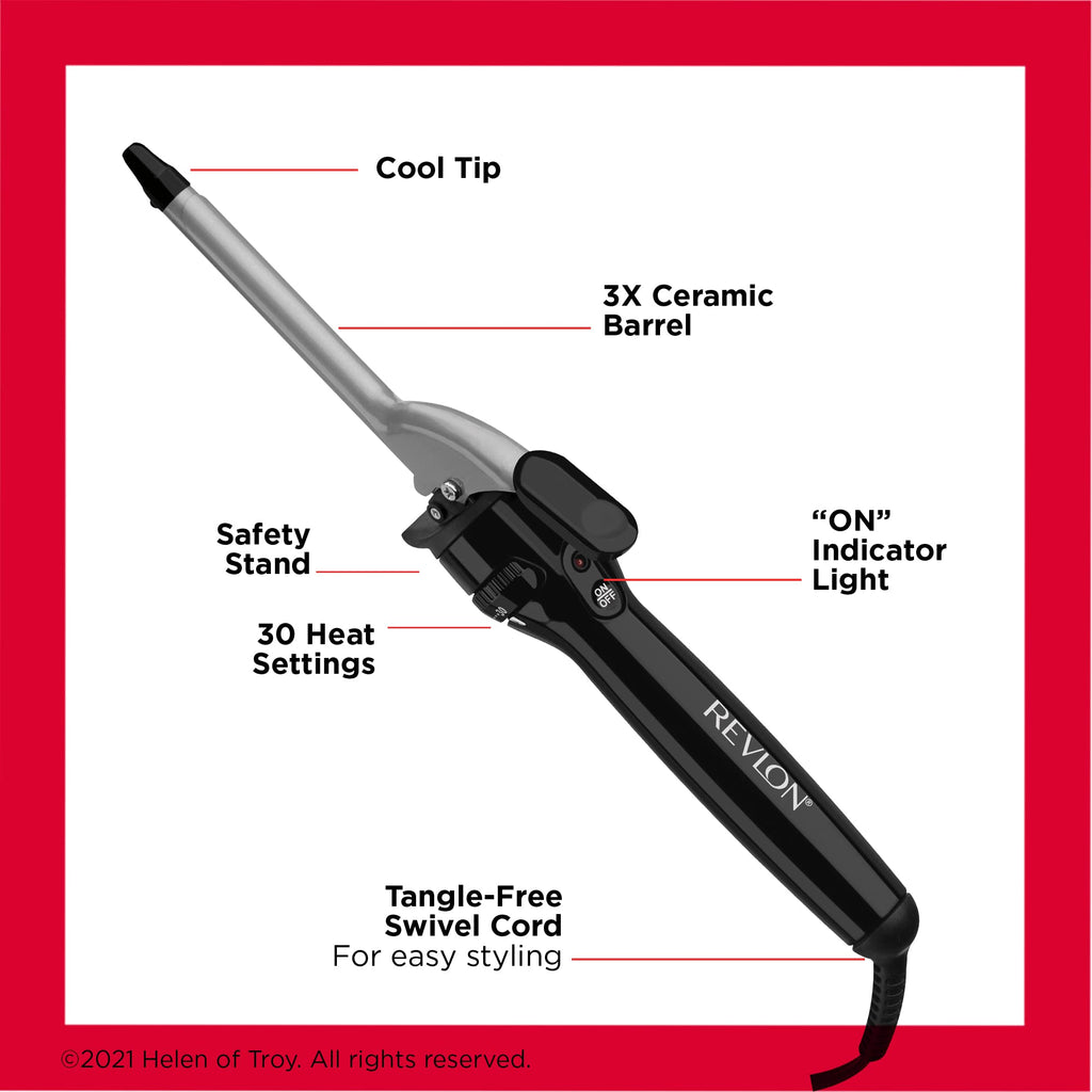 Buy now Revlon Perfect Heat Triple Ceramic Curling Iron | For Silky Smooth Spiral Curls (1/2 in) at indiglob india