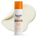 Eucerin Sun Age Defense Face Sunscreen Lotion SPF 50, 2.5 FL OZ | Face Sunscreen SPF 50 with Hyaluronic Acid for Age Defense, Invisible Finish, Hypoallergenic, Non-Comedogenic, Fragrance Free