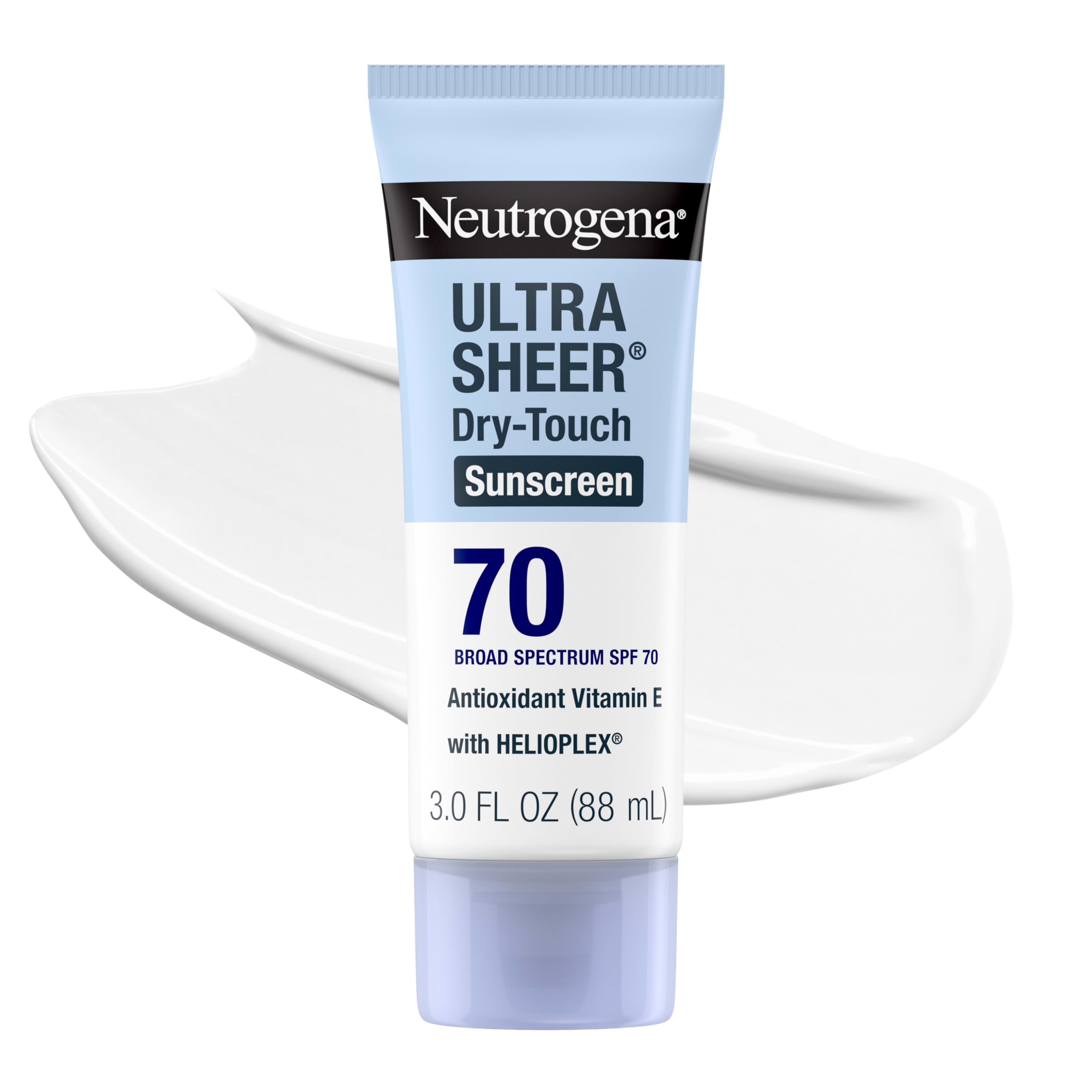 Neutrogena Ultra Sheer Dry Touch Sunscreen Lotion, SPF 70, 3 fl. oz | Broad Spectrum for UVA/UVB Protection, Lightweight, Water-Resistant up to 80 Minutes, Oxybenzone-Free