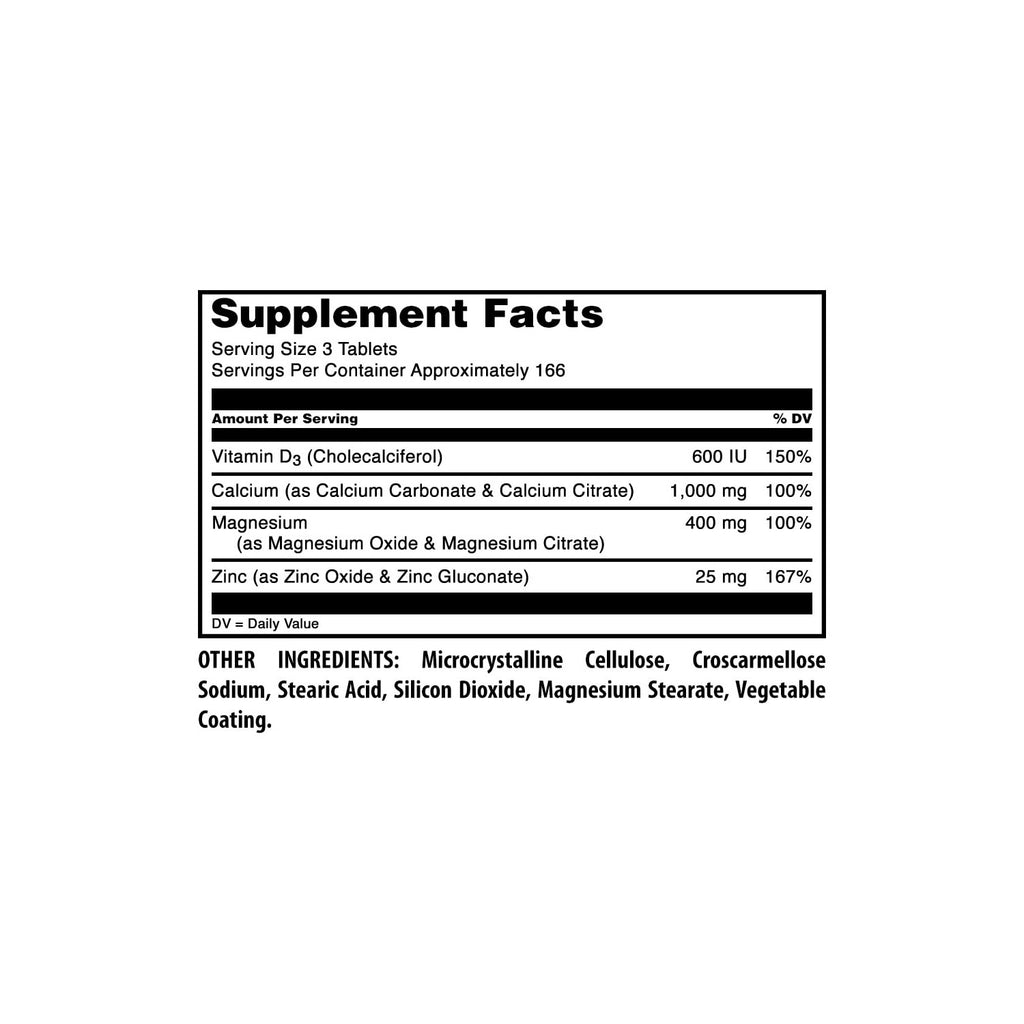 Amazing Formulas Calcium Magnesium Zinc + Vitamin D3 Supplement | 500 Tablets | Non-GMO | Gluten-Free | Made in USA