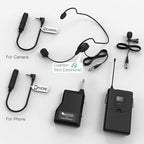 Buy now FIFINE Wireless Microphone System, Wireless Microphone set with Headset and Lavalier Lapel Mics, Beltpack Transmitter and Receiver,Ideal for Teaching, Preaching and Public Speaking Applications-K037B at indiglob india