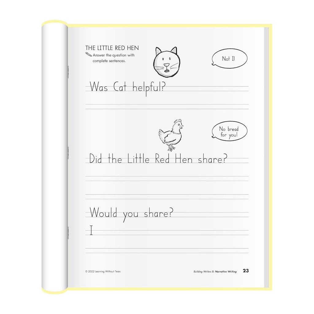 Learning Without Tears Building Writers B Workbook, Writing, 1st Grade+