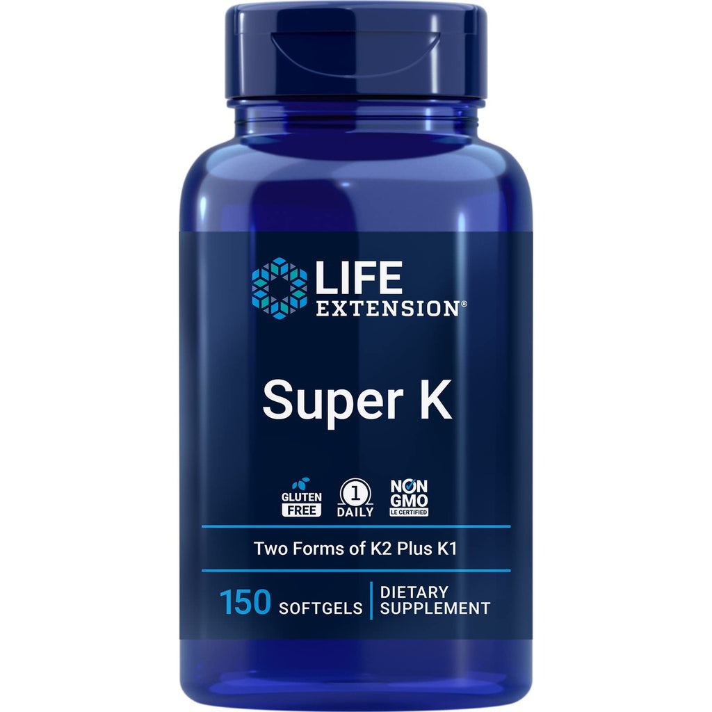 Life Extension Super K, 150 Softgels, with Vitamin K1 and K2 - MK4 & MK7