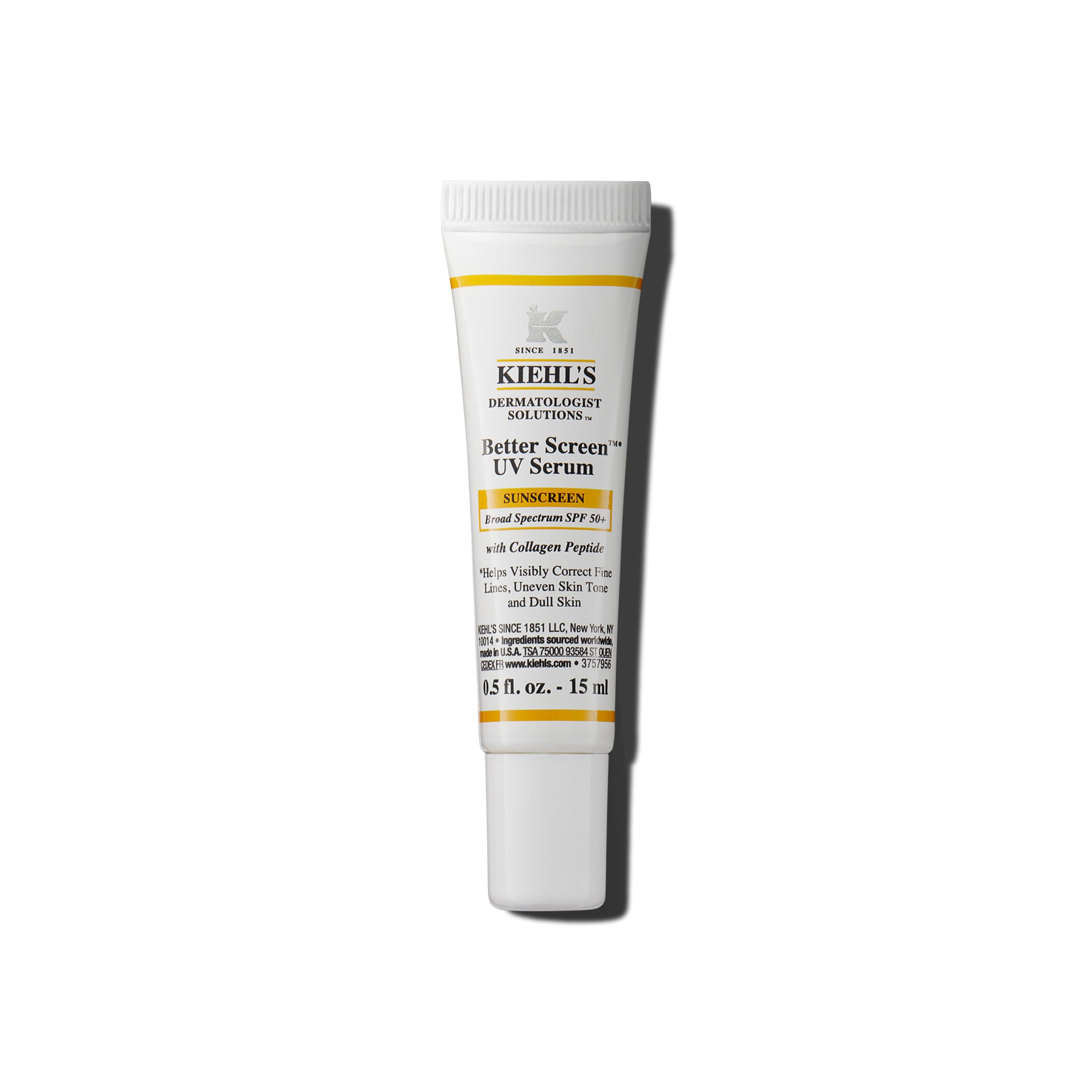 Kiehl's - Better Screen UV Serum SPF 50+ Facial Sunscreen, Collagen Peptide | Facial Sunscreen for Shielding UVA & UVB - With Collagen Peptide - Corrects Visible Signs of Aging