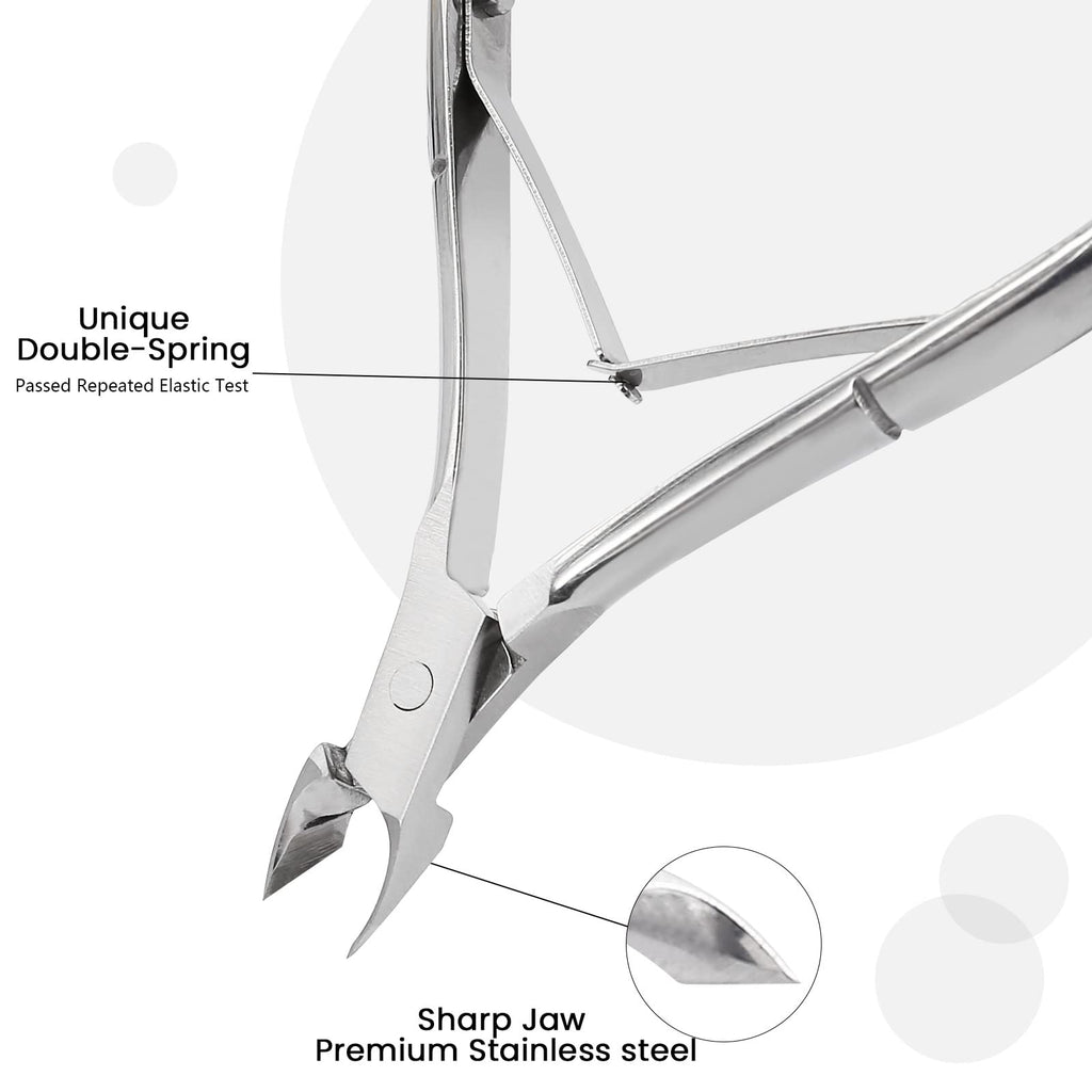 Cuticle Trimmer Cuticle Nippers,Professional Stainless Steel Cuticle Cutter Cuticle Clippers Cuticle Remover,Pedicure Manicure Tools for Fingernails and Toenails(Silver)