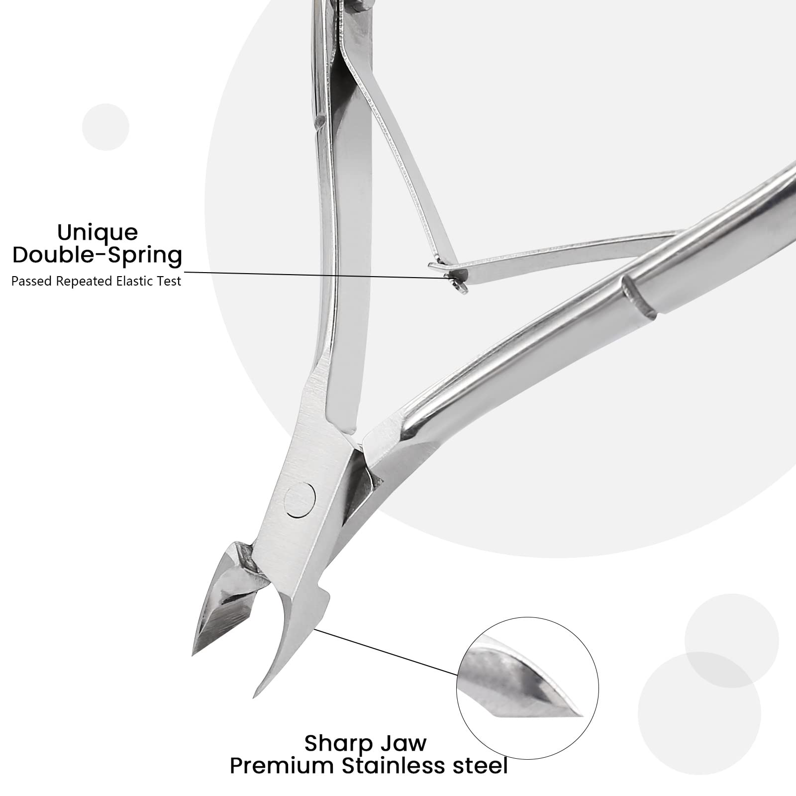 Cuticle Trimmer Cuticle Nippers,Professional Stainless Steel Cuticle Cutter Cuticle Clippers Cuticle Remover,Pedicure Manicure Tools for Fingernails and Toenails(Silver)
