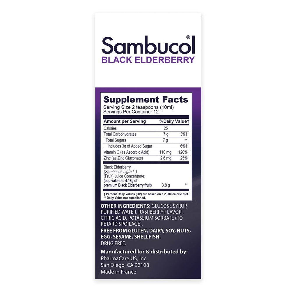 Sambucol Advanced Black Elderberry Syrup, Immune Support - 4 Fl Oz