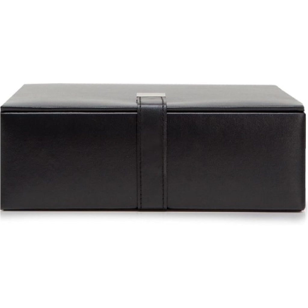 Buy now WOLF Heritage Large Valet Case, Black - 13 Compartments + One Watch Roll - Faux Leather Exterior + Ultra-Suede Lining at indiglob india