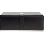 Buy now WOLF Heritage Large Valet Case, Black - 13 Compartments + One Watch Roll - Faux Leather Exterior + Ultra-Suede Lining at indiglob india