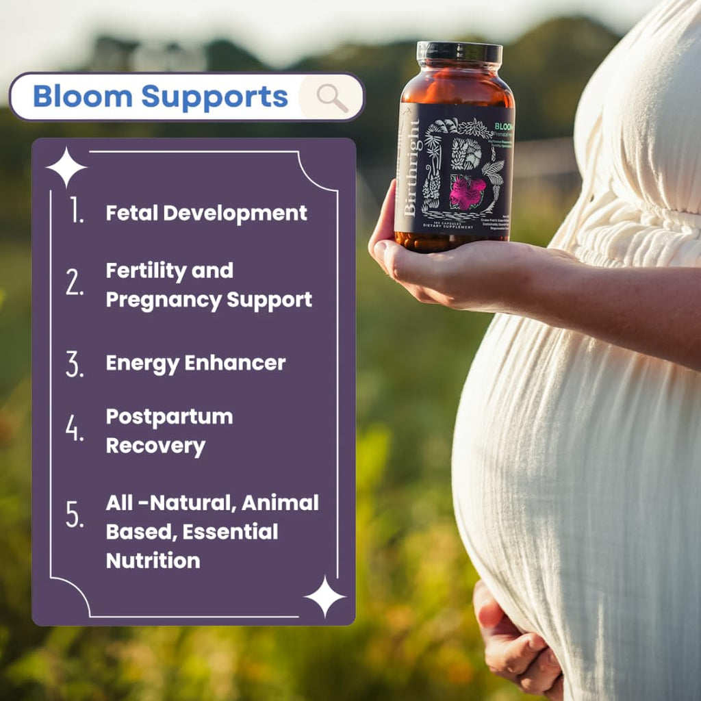 Birthright Bloom Prenatal Vitamins – Whole Food, Grass-Fed Liver, 180 Count