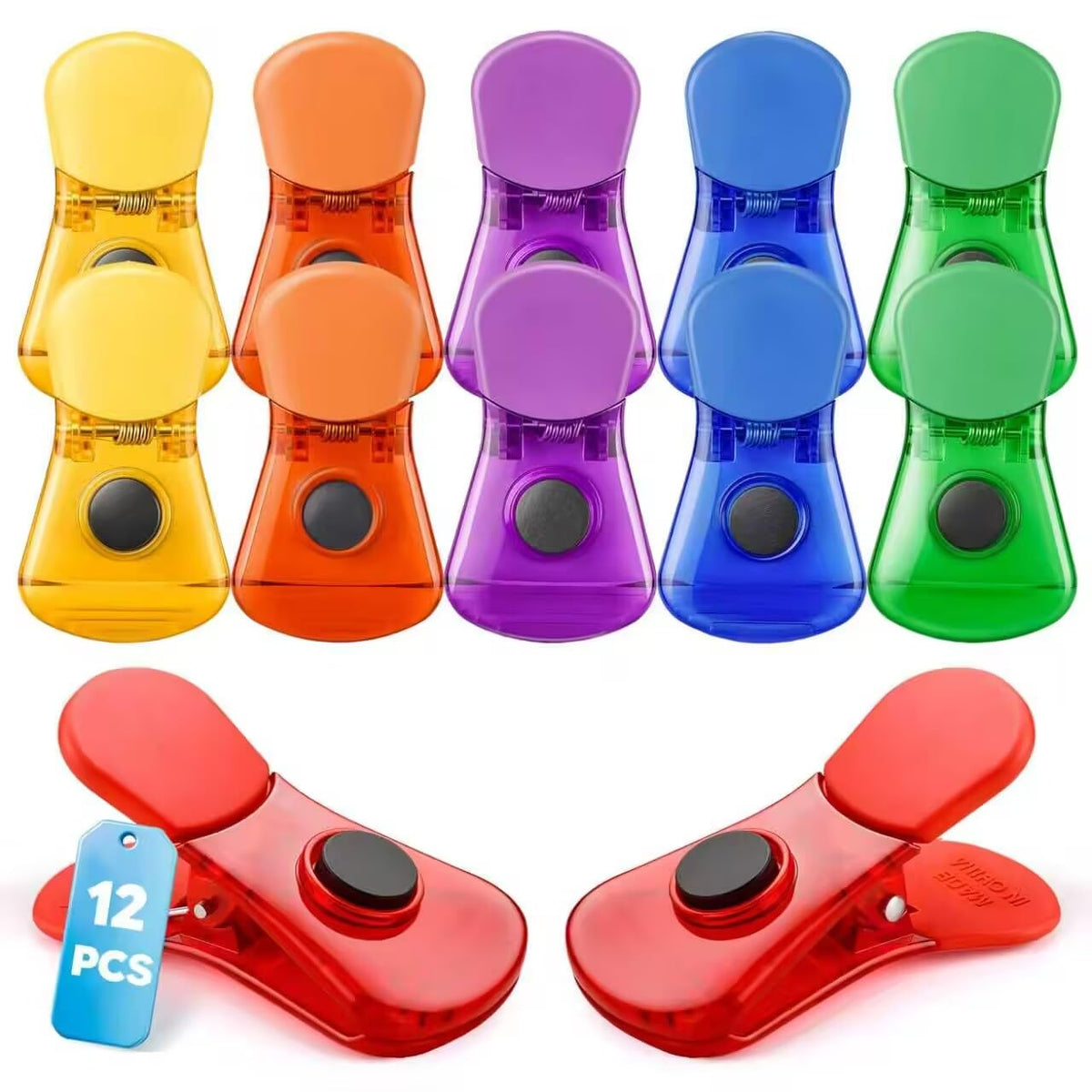 Ninth Five Chip Clips Bag Clips, 12Pack Magnetic Bag Clip for Food Storage
