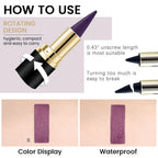Kaely 2Pcs Gel Eyeliner Pencils, featuring a rotating design and waterproof formula. Enjoy hygienic, compact application. Verified by CuratCart.