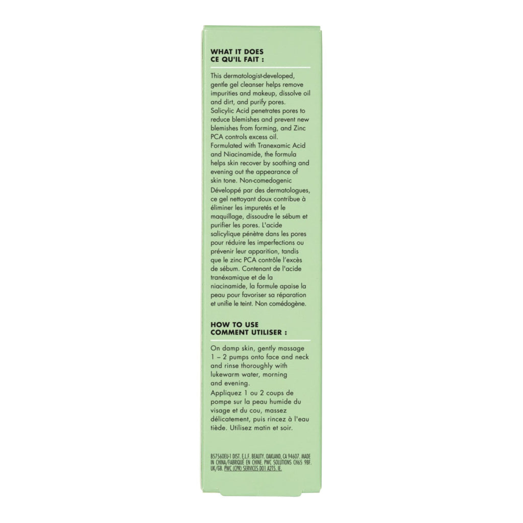 Buy now e.l.f. SKIN Blemish Breakthrough Clarifying Cleanser, Gel Cleanser For Removing Makeup, Controlling Oil & Clarifying Pores, 1% Salicylic Acid at indiglob india