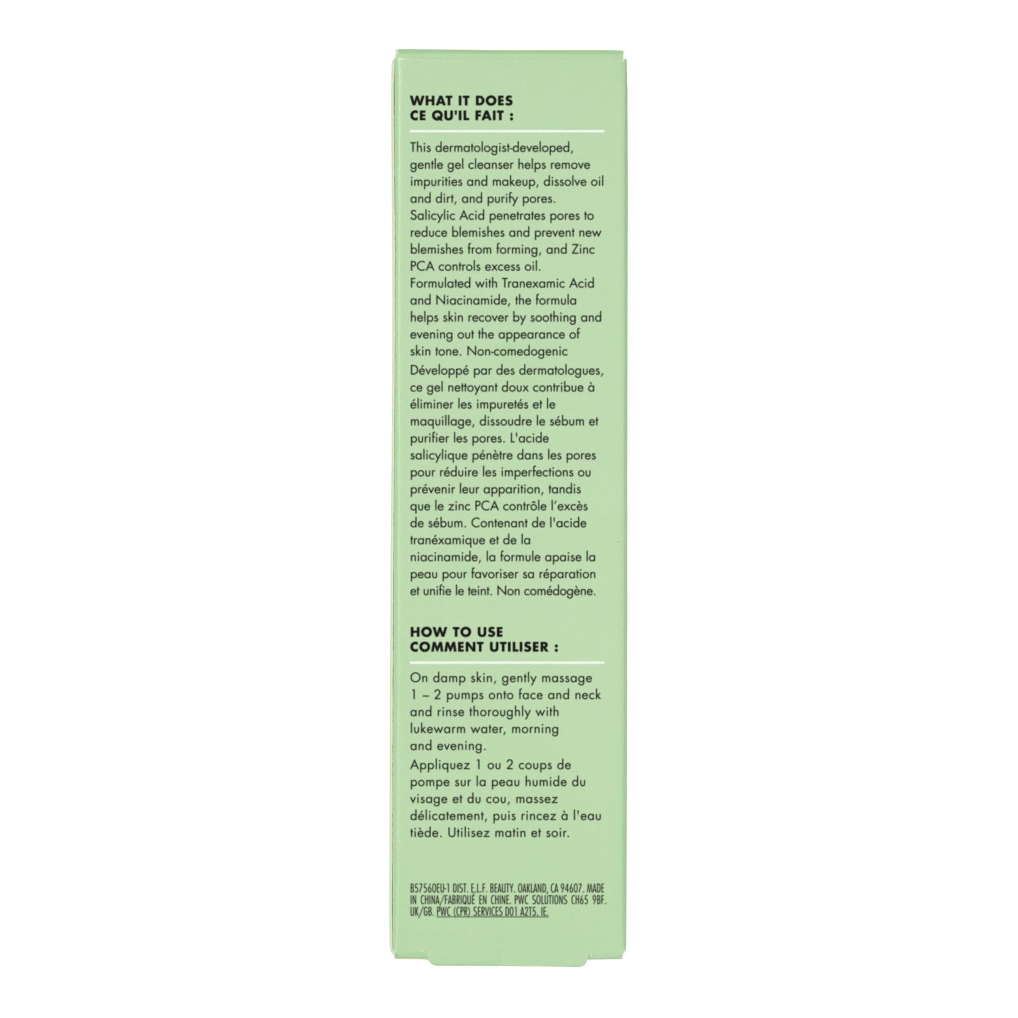 Buy now e.l.f. SKIN Blemish Breakthrough Clarifying Cleanser, Gel Cleanser For Removing Makeup, Controlling Oil & Clarifying Pores, 1% Salicylic Acid at indiglob india