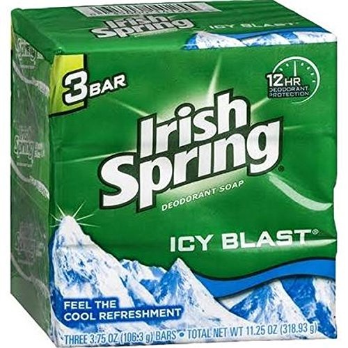 Buy now Irish Spring Deodorant Bar Soap, Icy Blast, 3.75 oz bars, 3 ea (Pack of 2) at indiglob india