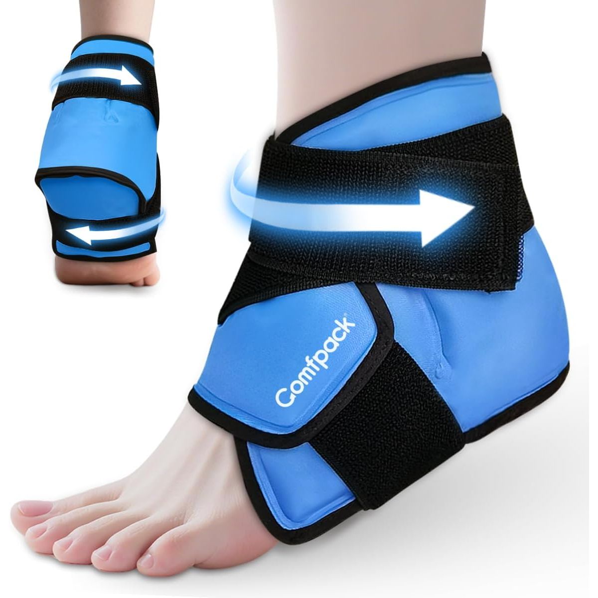 Buy now Heel Ice Pack Wrap for Plantar Fasciitis Relief, Ankle Ice Pack Wrap for Swelling, FSA Eligible, Reusable Gel Cold Pack for Foot Pain Relief, Achilles Tendonitis, Ankle Sprain, Heel Pain at indiglob india