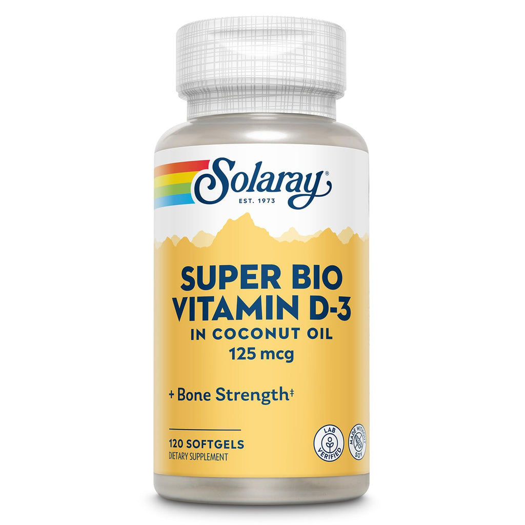 SOLARAY Super Bio Vitamin D3 5000 IU, 120 Softgels