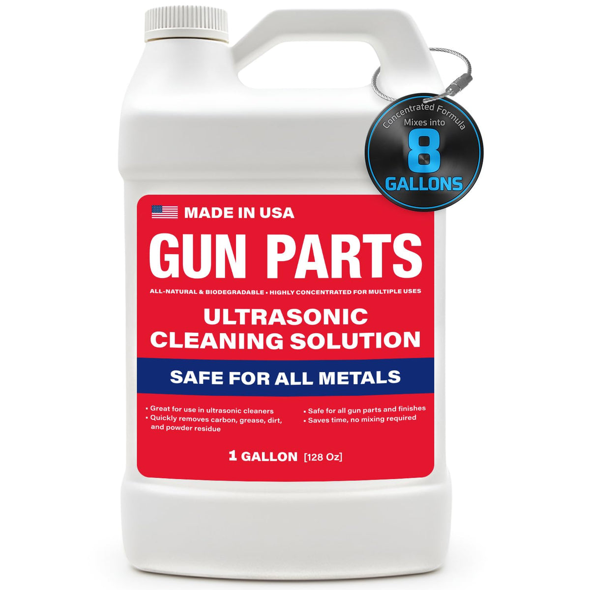 Ultrasonic Gun Cleaning Solution - Makes 8 Gallons and Safe for All Metals