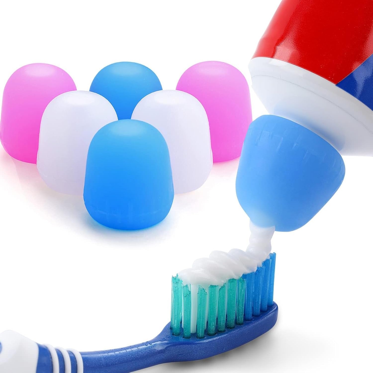 Buy now 6 Pack Silcone Toothpaste Cap, Tnvee Reusable Self Closing Toothpaste Squeezer Dispenser with Organizer Box for Kids and Adults in Bathroom, Hygiene No Mess No Waste Default at indiglob india