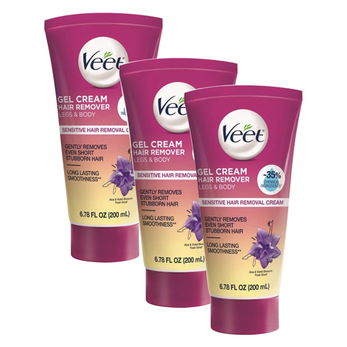 Buy now Veet Sensitive Skin Formula with Aloe Vera and Vitamin E, Dermatologically Tested Hair Removal Gel Cream 6.76 Fl Oz. for Legs & Body (2 Pack) 6.78 Fl Oz (Pack of 3) at indiglob india