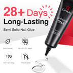 CurvLife Semi Solid Nail Glue, 15g Strong Nail Glue for Press On Nails | No UV Lamp Needed, Air-Dry Nail Glue Gel Has Gap-Filling Texture for Nail Tips and Press-Ons with Quick, Long-Lasting Hold