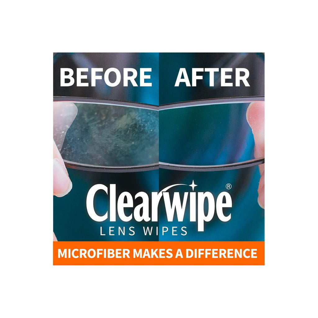 ClearWipe Microfiber Pre-Moistened Lens Wipes, Individual Packets, 40 Count