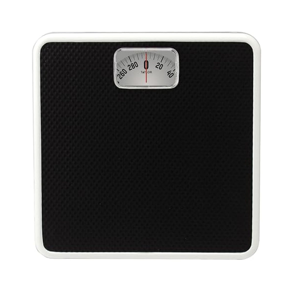 Taylor Analog Bathroom Scale for Body Weight, 300 lb Capacity, White/Black