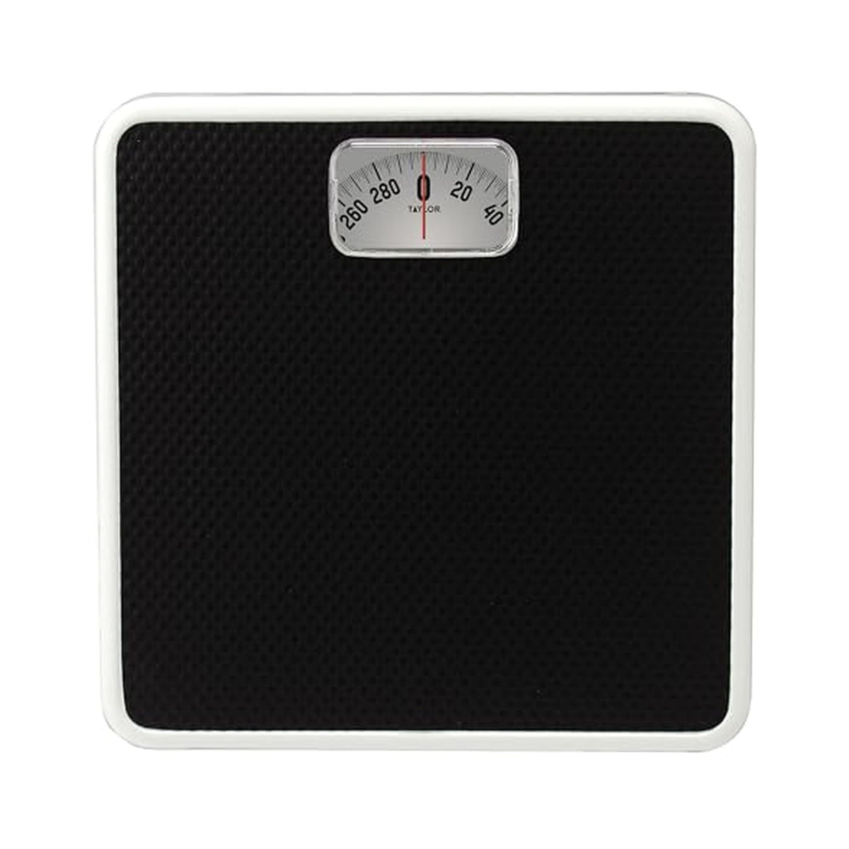 Taylor Analog Bathroom Scale for Body Weight, 300 lb Capacity, White/Black