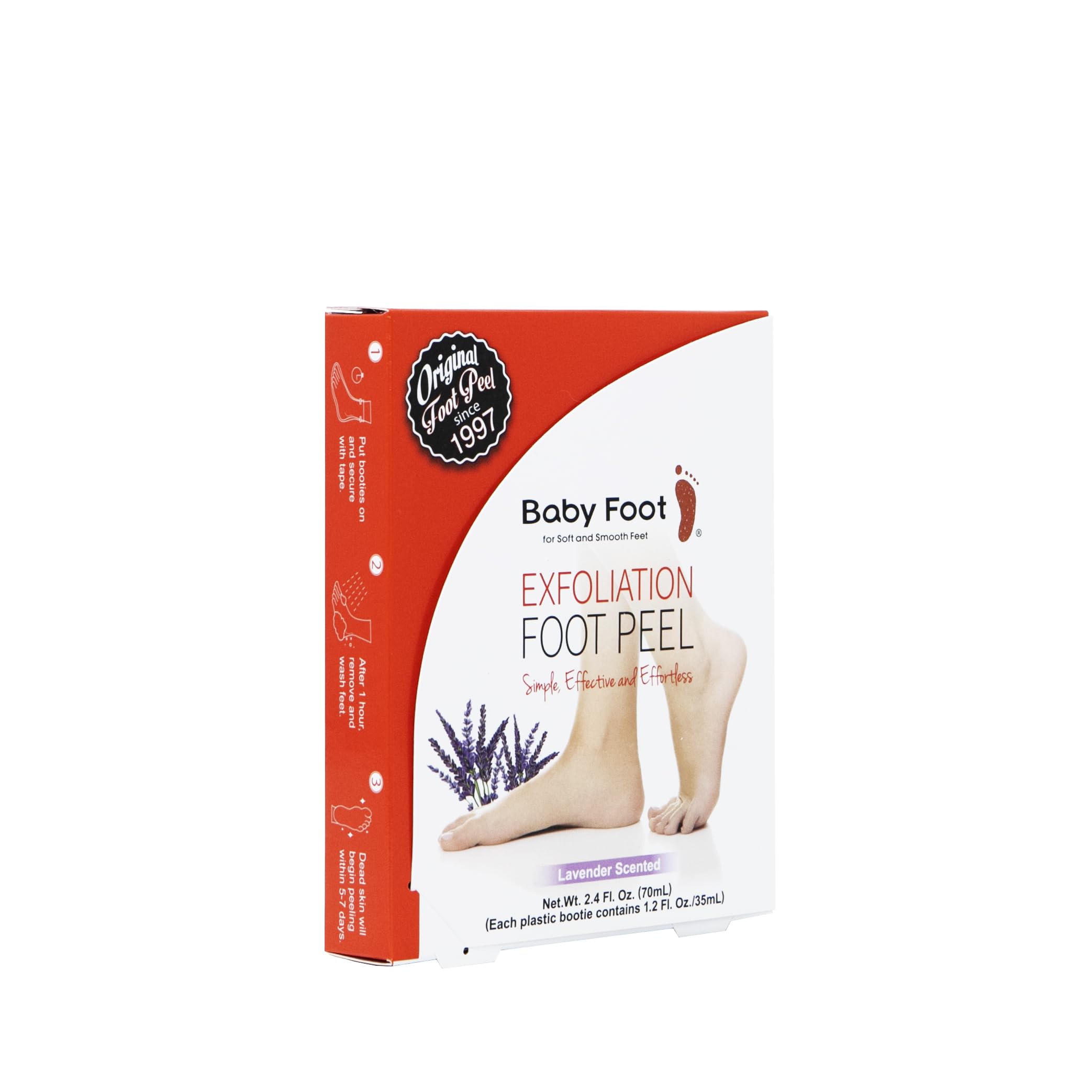 Baby Foot Original Exfoliation Foot Peel - For Rough Cracked, Dry Feet, Dead Skin Removal - Foot Peeling Mask for Baby Soft Feet - Spa Experience at Home & Gift Ideas - Lavender Scented