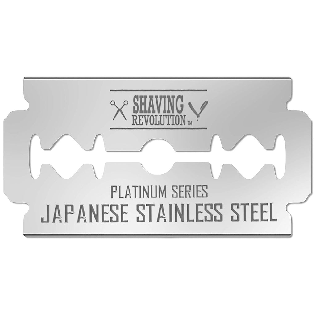 Shaving Revolution Double Edge Razor Blades - 50 Count | Platinum Japanese Stainless Steel - Smooth, Precise & Clean Shave - Fits Standard Safety Razors - Long-Lasting Sharpness