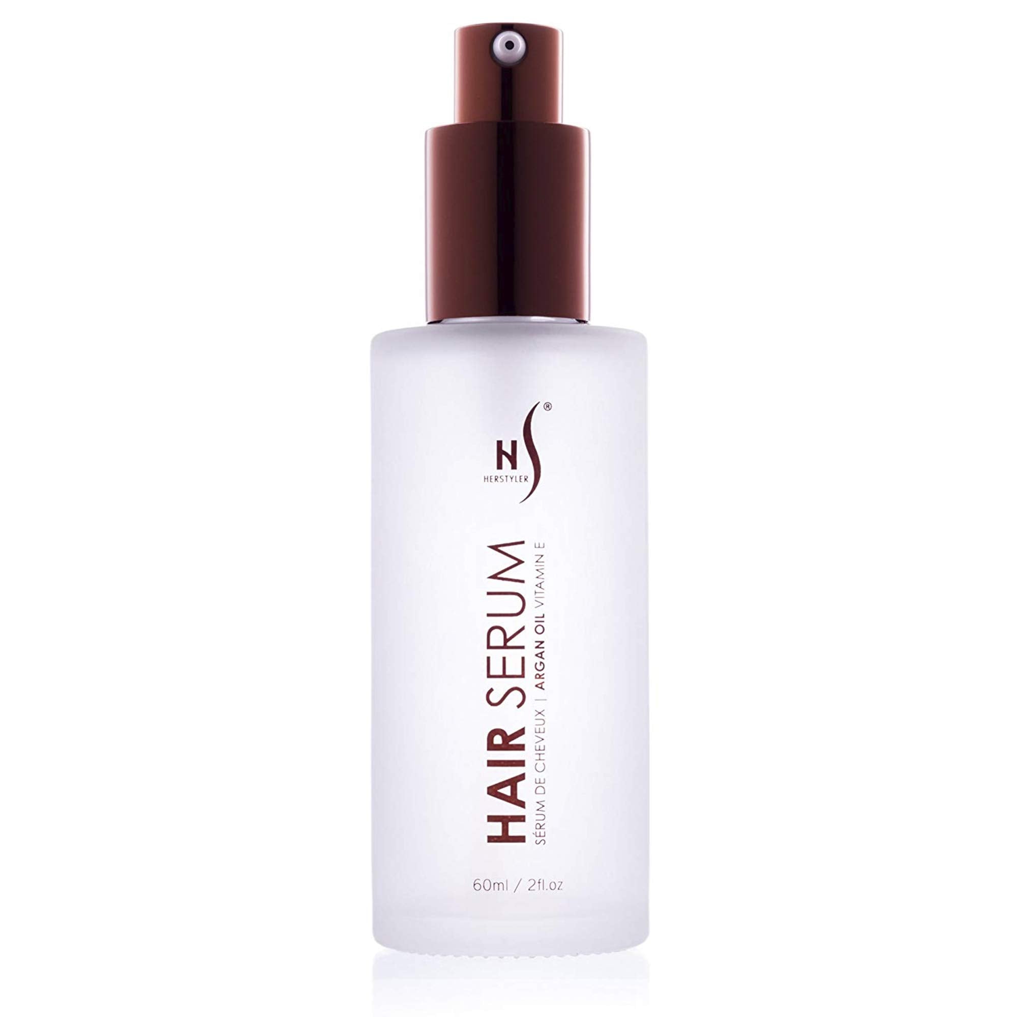 HerStyler Argan Oil Hair Serum - for Frizz, Straightening, Styling & Shine | Hair Repair Serum for Frizzy & Damaged Hair - Lightweight - Hydrating - Fast Absorbing - For Thicker, Fuller Hair - 1 Pack