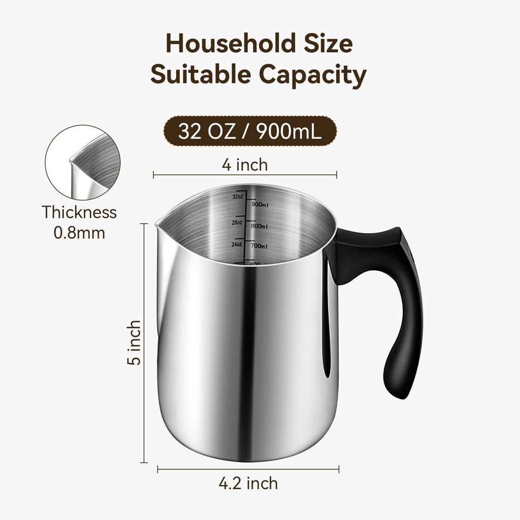 Candle Making Pouring Pot, 32 oz Stainless Steel Wax Melting Pot