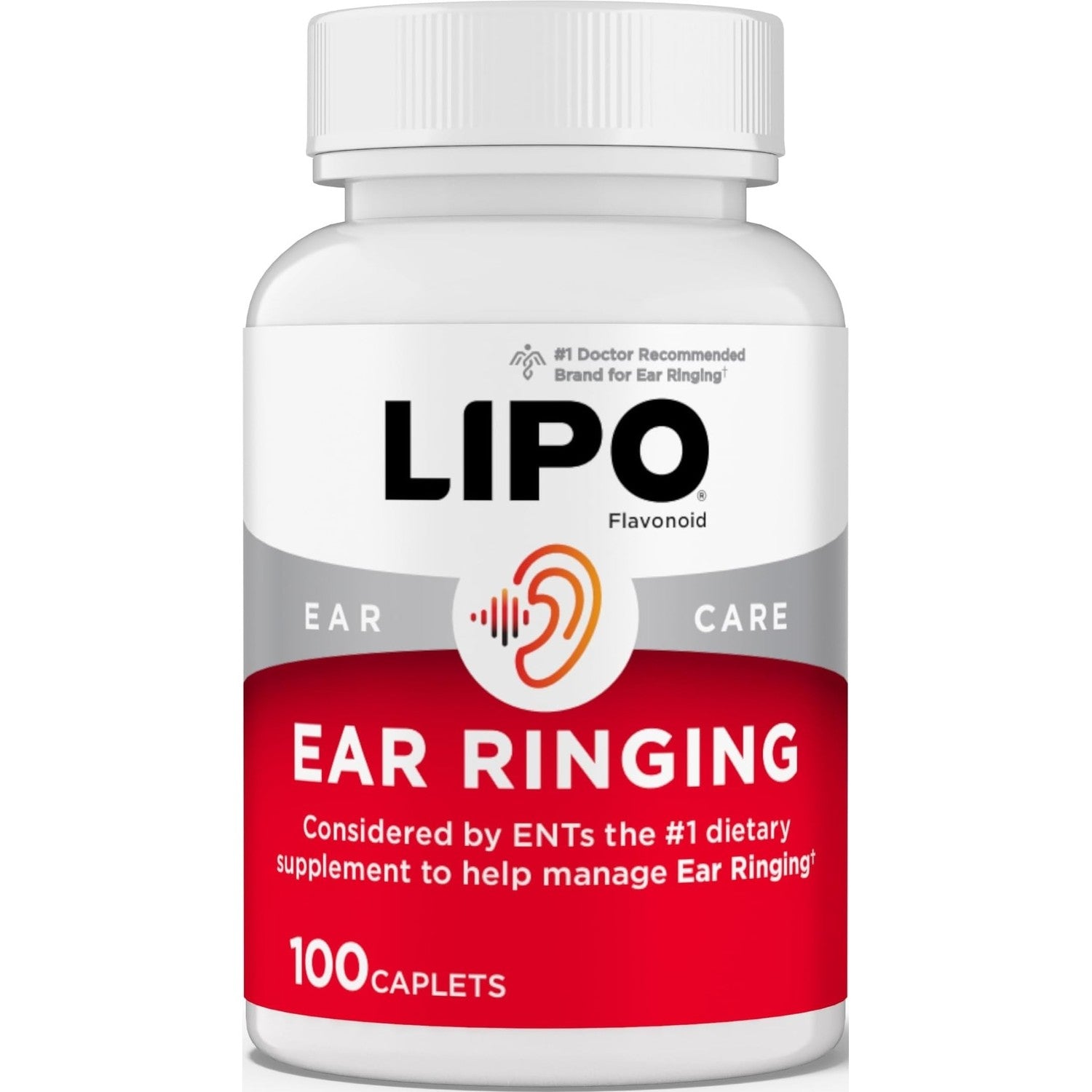 LIPO Ear Ringing Support, Lemon Bioflavonoid Complex, 100 Caplets