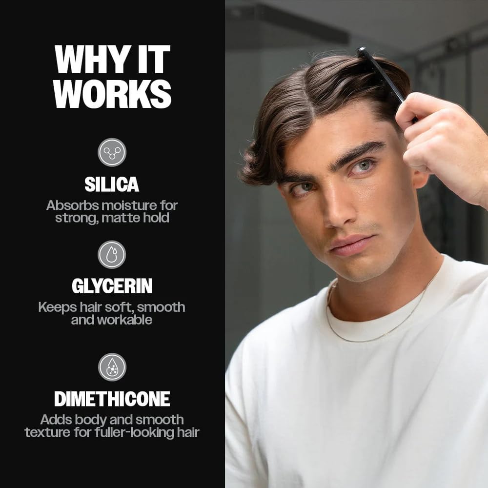 Slick Gorilla Hair Styling Powder for Men, Texture Powder 0.70 oz (20g) | Matte texturizing powder for volume, root lift, no shine and lightweight hold