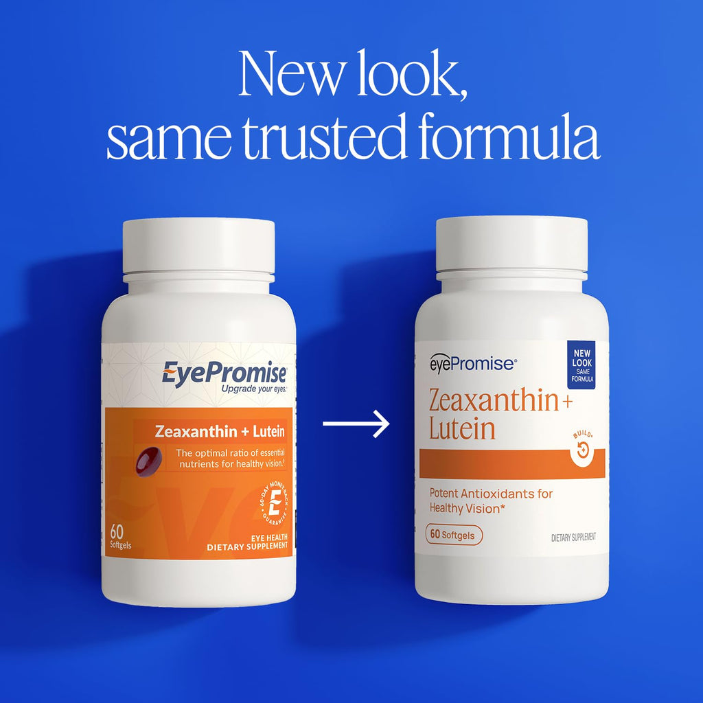 EyePromise Zeaxanthin + Lutein Eye Health Supplements, 60 Softgels | Lutein and Zeaxanthin Supplements to Enhance and Support Healthy Vision, 30-Day Supply (Packaging May Vary)