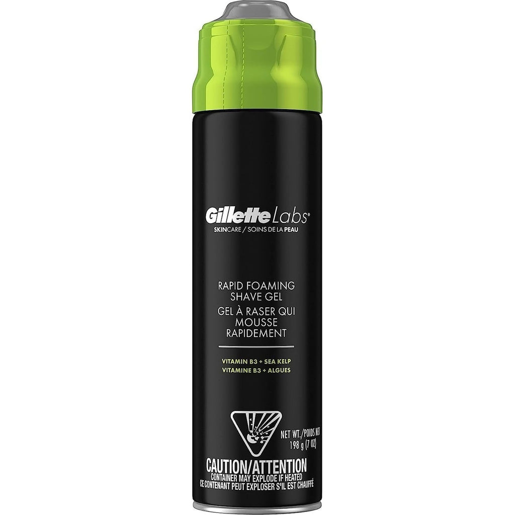 GilletteLabs Rapid Foaming Shave Gel for Men, 7oz (Pack of 2)