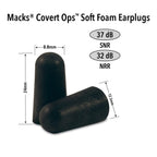 Mack's Covert Ops Soft Foam Shooting Ear Plugs, 50 Pair - 32 dB High NRR, 37dB SNR - Comfortable Earplugs for Hunting, Tactical, Target, Skeet and Trap Shooting