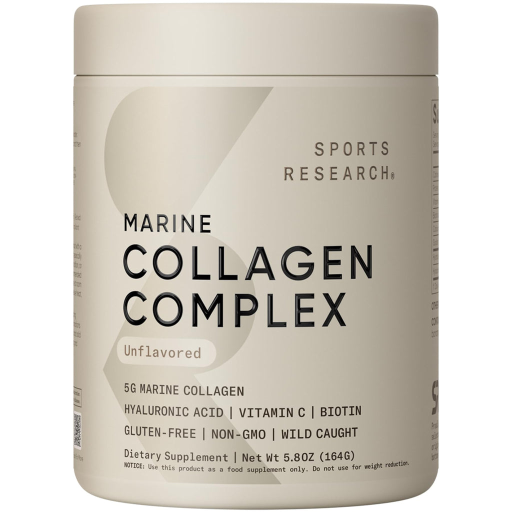 Sports Research® Marine Collagen Peptides Dark Chocolate (15oz) | 10g Wild Caught Marine Collagen per Serving | Protein Powder w/ Vital Amino Acids for Hair, Skin, & Joint Support