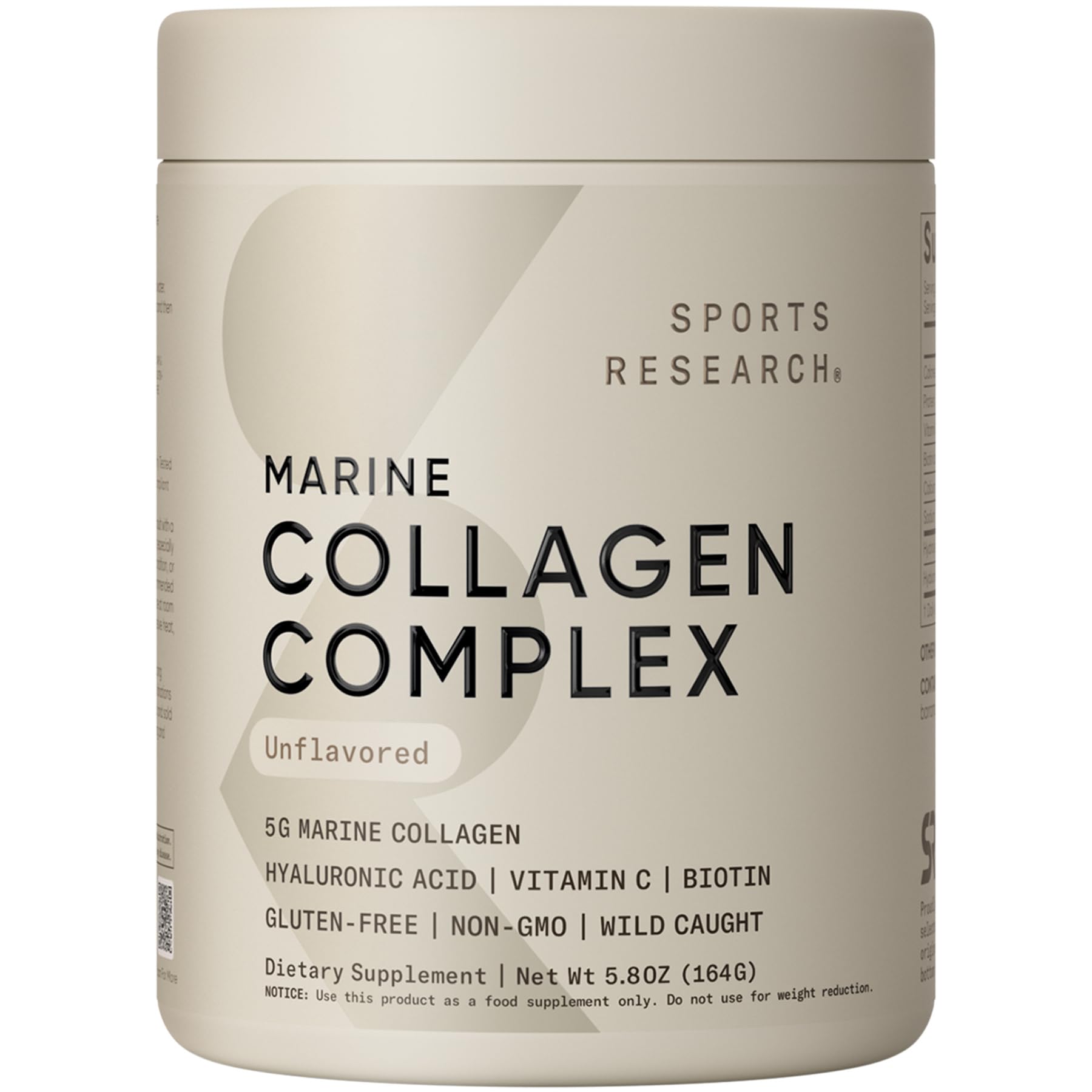 Sports Research® Marine Collagen Peptides Dark Chocolate (15oz) | 10g Wild Caught Marine Collagen per Serving | Protein Powder w/ Vital Amino Acids for Hair, Skin, & Joint Support