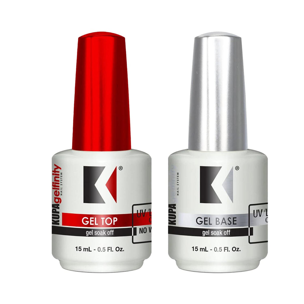 Buy now KUPA Gelfinity - Soak Off Gel - Base & Glossy Top & Matte Top Coat (No-Wipe) 0.5 Fl Oz (Clear (Base + Gloss), 0.5 Fl Oz (Pack of 2)) at indiglob india