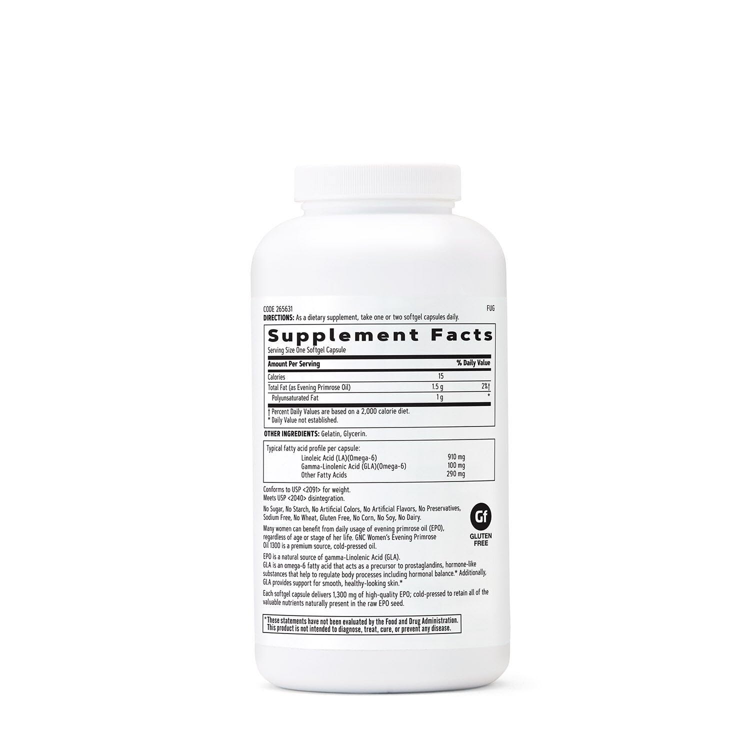 Buy now GNC Women's Evening Primrose Oil (EPO) 1300 mg | Supports Hormonal Balance, Immunity, Healthy Skin and Heart Health | Daily Vitamin | 180 Softgel Capsules at indiglob india
