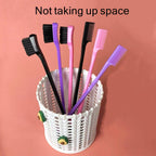 6Pack Double Sided Edge Control Hair Brush，Pink Purple Black | Professional Edge Control Hair Brush Comb Set, Dual-Sided Bristle Design