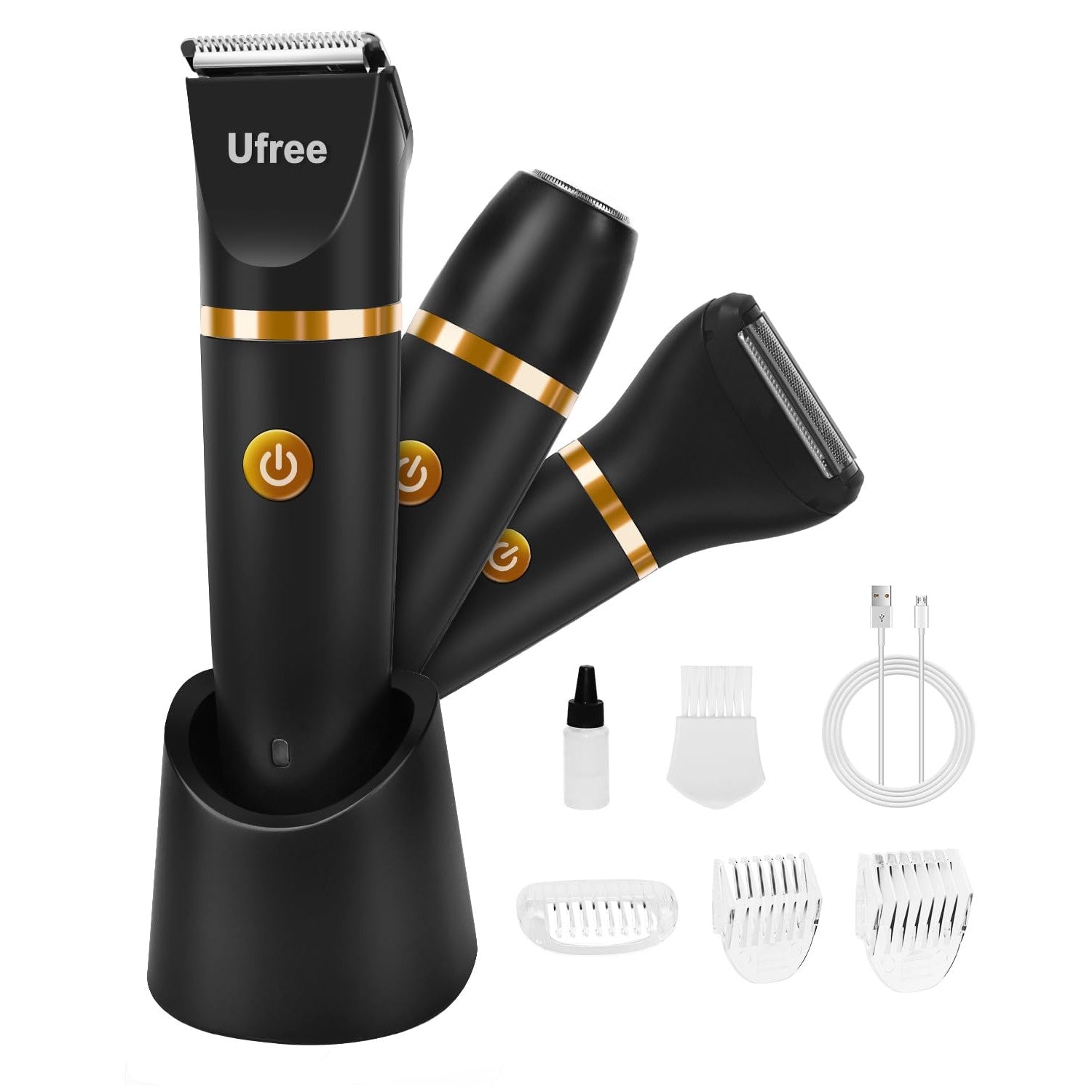 Ufree 3-in-1 Bikini Trimmer Electric Razors for Women, Gifts for Women | Ceramic Blade, IPX7 Waterproof, Lady Shaver, Travel Lock, for Face, Legs, Pubic Hair, Underarms, Body Hair Trimmer, Purple
