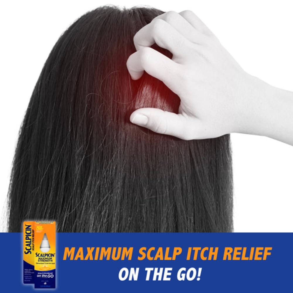 Scalpicin Maximum Strength Scalp Treatment Liquid for Itchy Scalp, Seborrheic Dermatitis & Psoriasis Scalp Treatment, Fragrance-Free, 1.5 fl oz