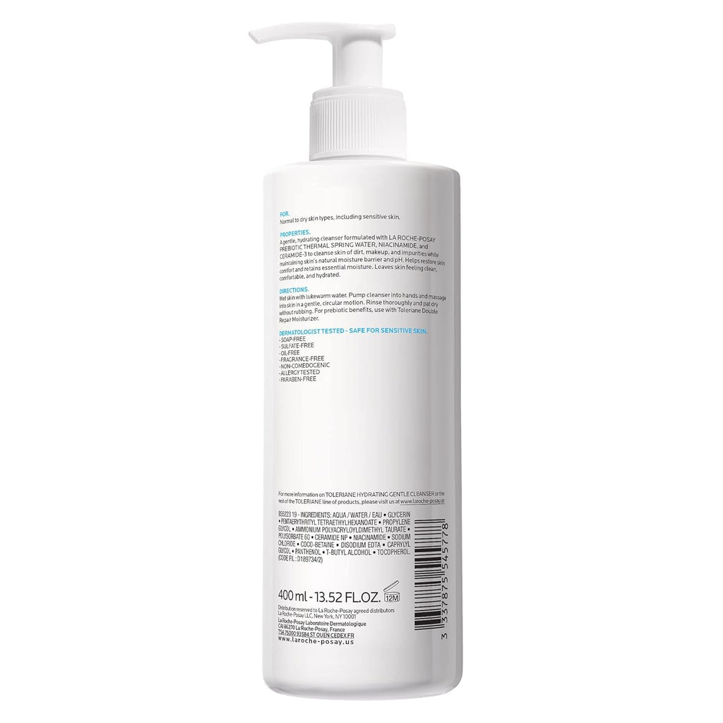 Buy now La Roche-Posay Toleriane Hydrating Gentle Face Cleanser, Hydrating Facial Cleanser With Niacinamide + Ceramides, Daily Face Wash For Dry Skin To Normal Skin, Sensitive Skin Tested, Fragrance Free at indiglob india