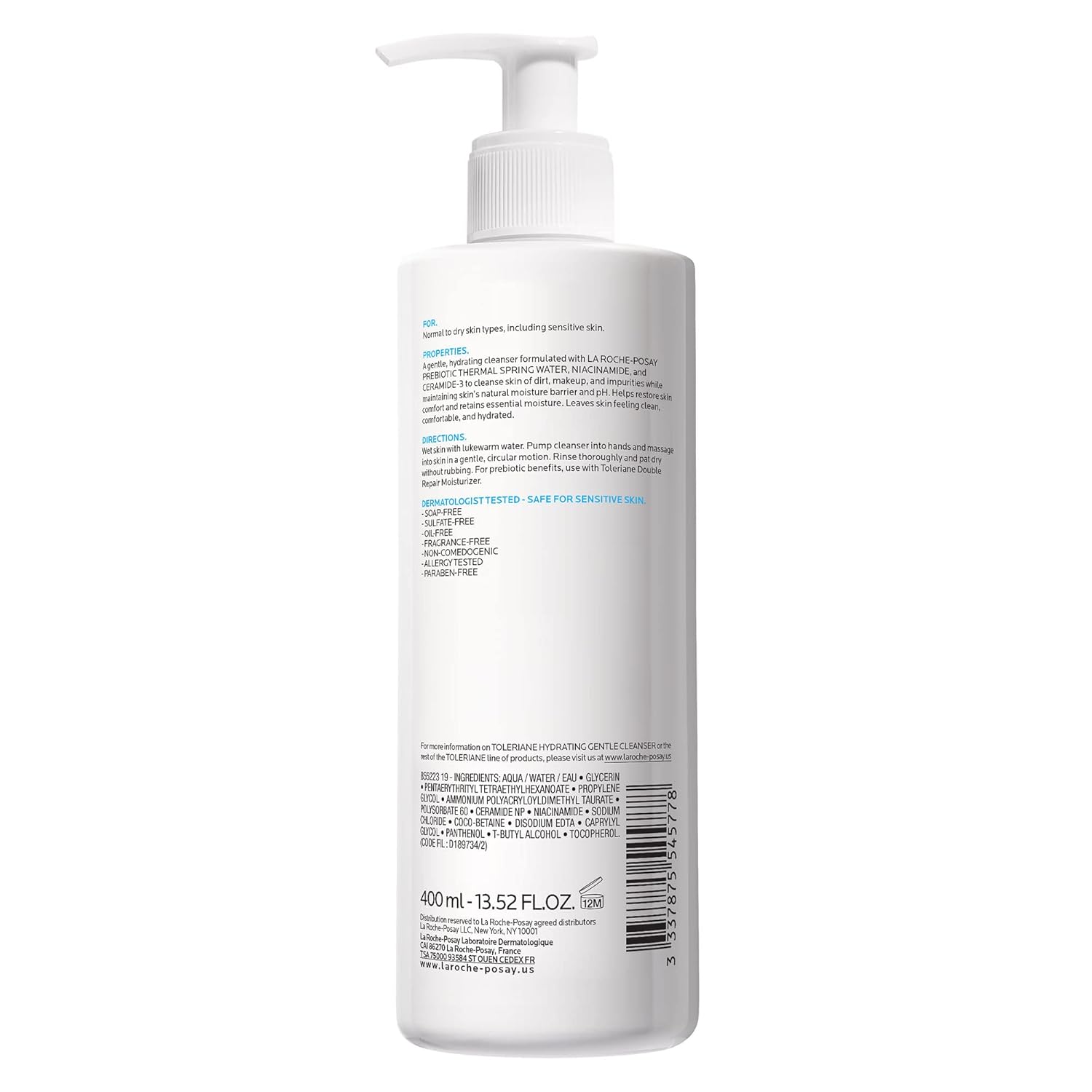 Buy now La Roche-Posay Toleriane Hydrating Gentle Face Cleanser, Hydrating Facial Cleanser With Niacinamide + Ceramides, Daily Face Wash For Dry Skin To Normal Skin, Sensitive Skin Tested, Fragrance Free at indiglob india