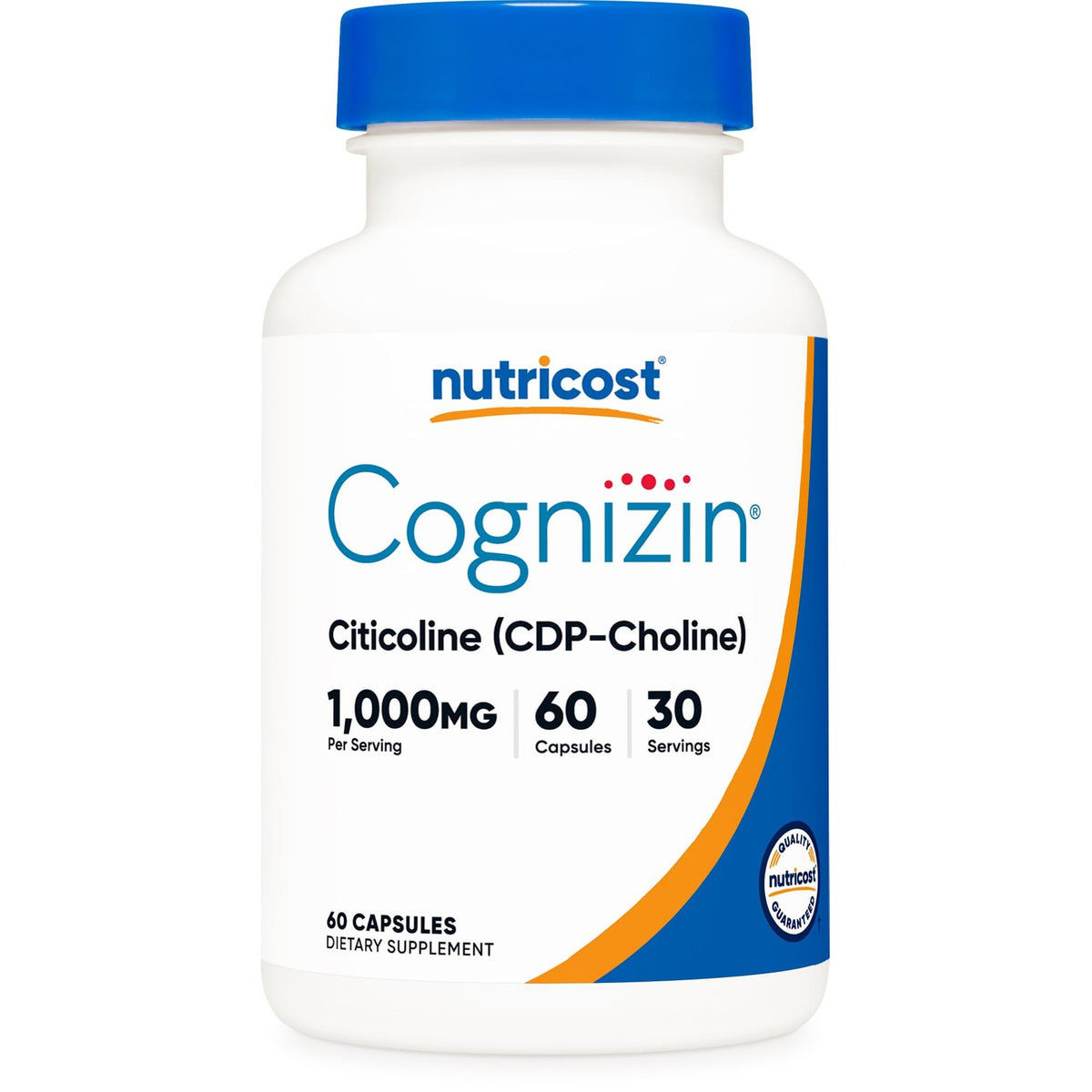 Nutricost Cognizin Citicoline (CDP-Choline) 1000mg, 60 Capsules, Vegan