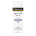 Buy now Neutrogena Age Shield Face Oil-Free Sunscreen Lotion with Broad Spectrum SPF 70, Non-Comedogenic Moisturizing Sunscreen to Help Prevent Signs of Aging, PABA-Free, 3 fl. oz. at indiglob india