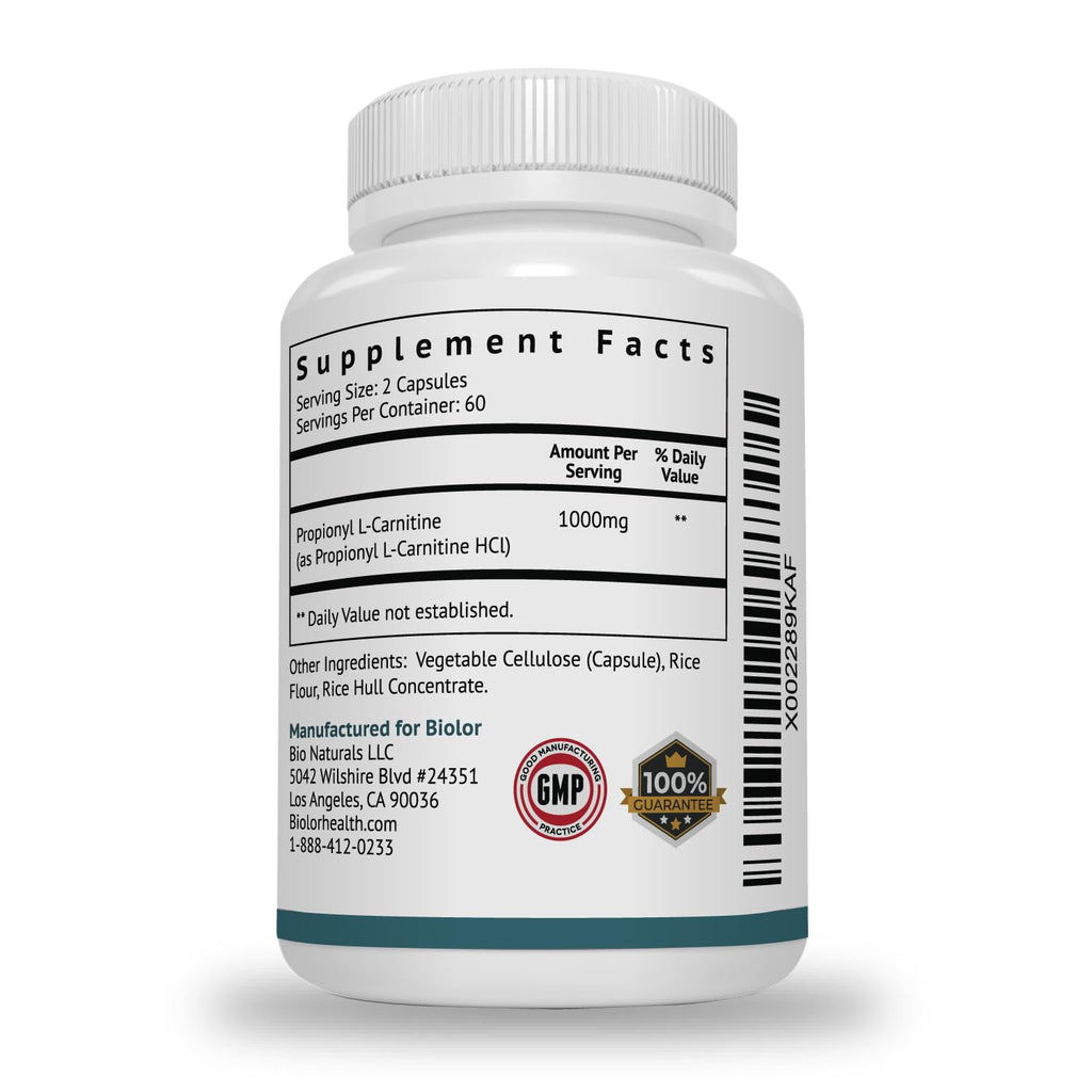 Biolor Propionyl-L-Carnitine (PLC) Blood Flow Support Supplement
