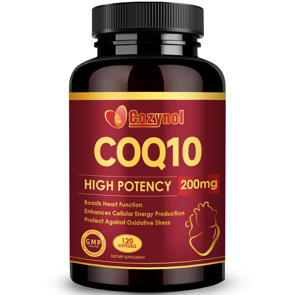CoQ10 200mg Softgels with PQQ & Omega 3 Fish Oil, 120 Count